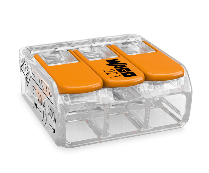 WAGO BORNE UNIV COMP 3X 0,2-4MM2 TRANSP (50PC)