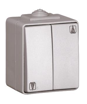 EFAPEL POUSSOIR DOUBLE DE PERSIENNE IP65 GRIS
