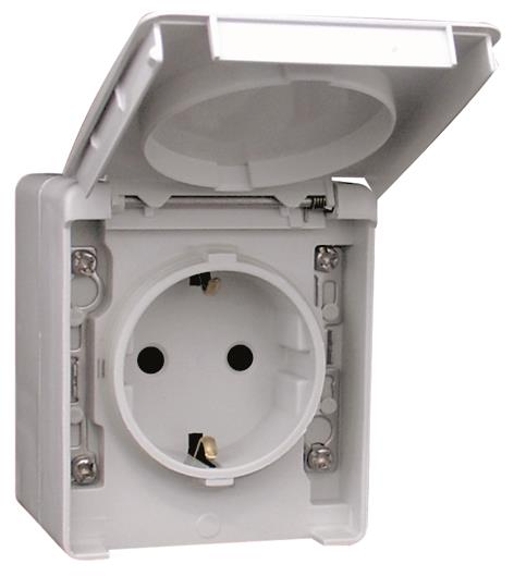 EFAPEL SCHUKO WANDCONTACTDOOS ZONDER PROT IP65 G RIS