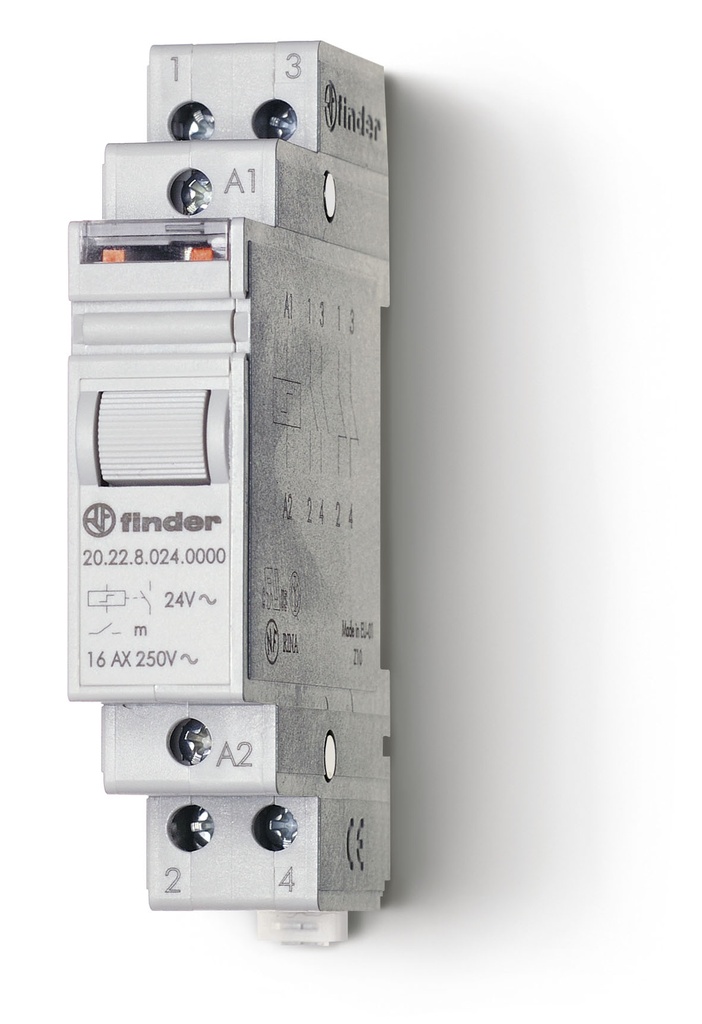 FINDER TELERUPTEUR MODULAIRE 2NO 16A 24V AC -