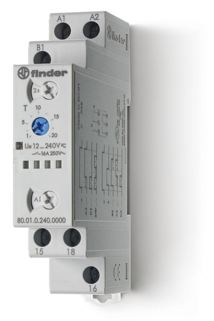 FINDER RELAIS TEMPORISE MULTIFONCTIONS 16A 12- 240VAC/DC
