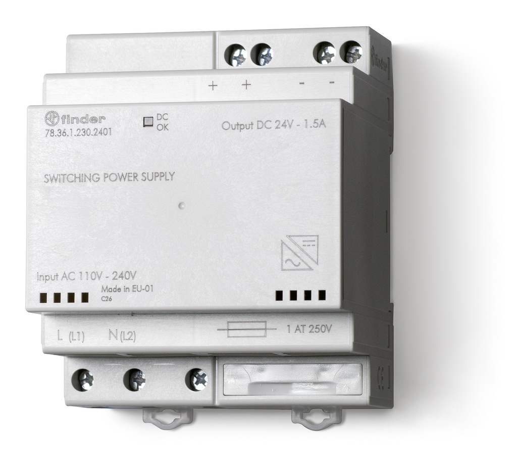 FINDER ALIM MODULAIRE 110/240V 24VDC 36W 1,7A