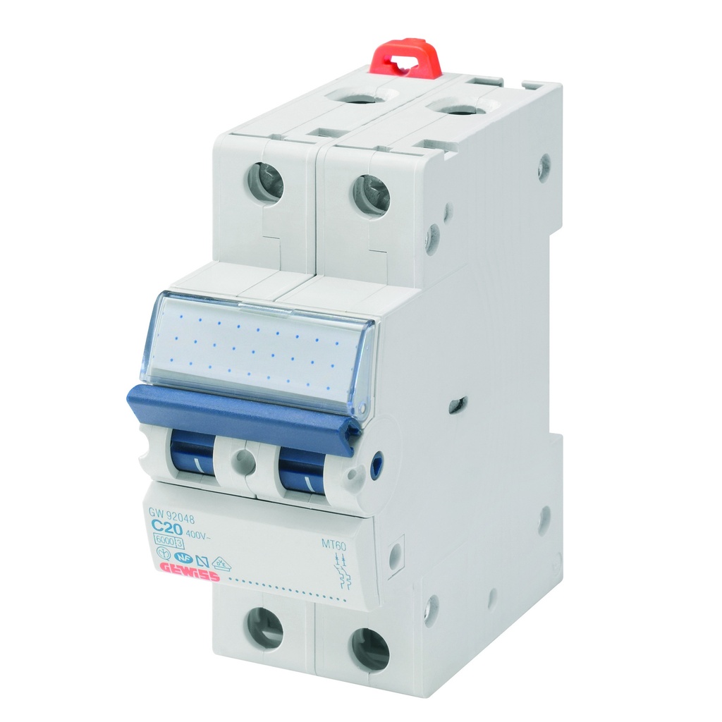 GEWISS STROOMONDERBREKER MT60 2P C 16A 6KA 2M