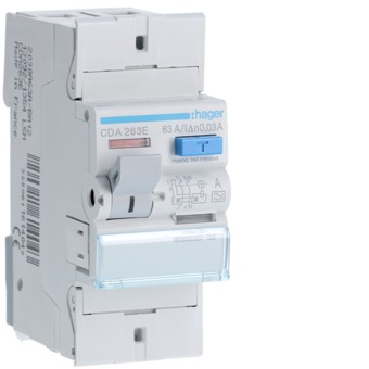 HAGER INTERRUPTEUR DIFFERENTIEL 2P 63A 30MA TYPE A  