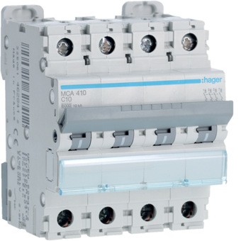 HAGER DISJONCTEUR 6KA - C - 4P - 10A - 4M.