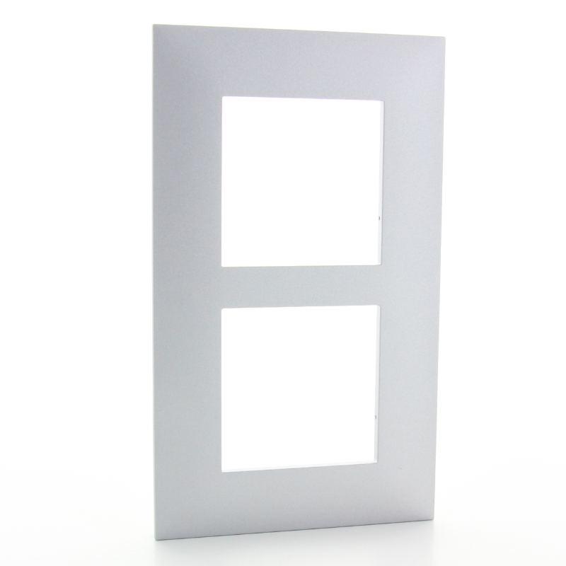 LEGRAND VAL PLAQUE 2 POSTES VERT ENTRAXE 57MM AL U