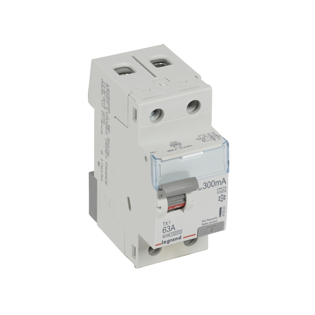 LEGRAND INTER DIFF TX³ 2P 300MA 63A TYPE A - 2 MODULES