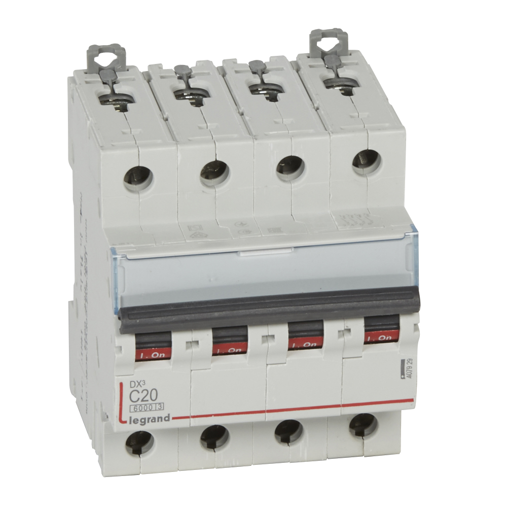 LEGRAND STROOMONDERBREKER DX³ 6000A/10KA 4P C20 400V 4 MODUL ES