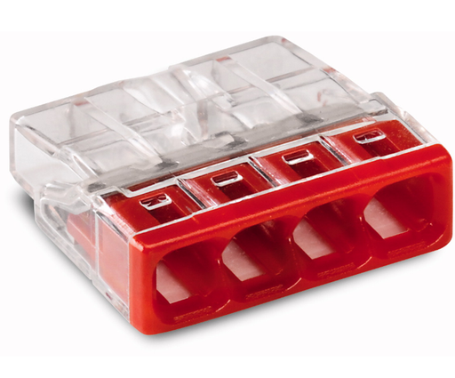 [WAG2273-204] WAGO COMPACT TERMINAL 2273 4X0.5-2.5 TRANSP/RG (100PC)