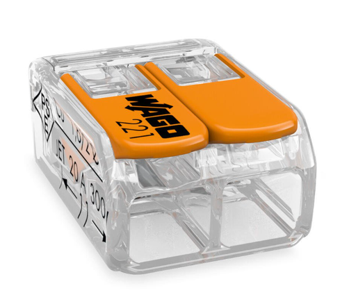 [WAG221-412] WAGO BORNE UNIV COMP 2X 0,2-4MM2 TRANSP (100PC)