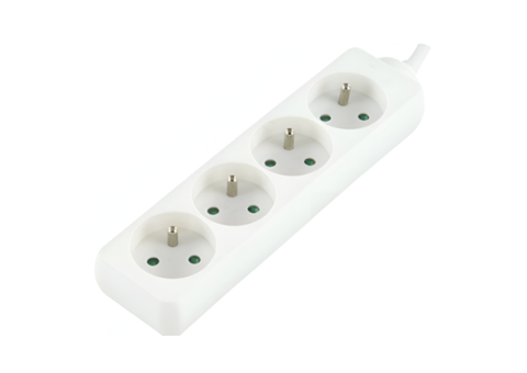 [EETW128317406] LOGON 4-WAY POWER STRIP: WHITE - 16A - 3M CABLE