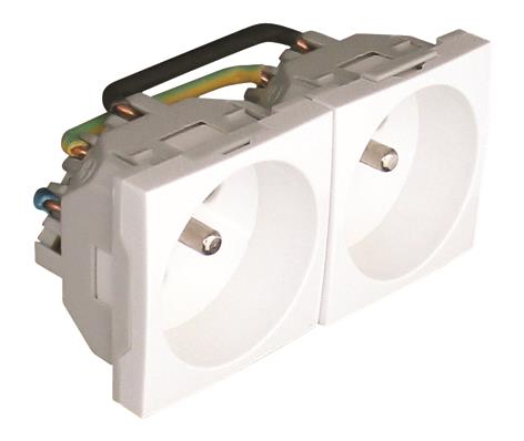 [EFA45193SBR] EFAPEL PRISE DOUBLE COURANT FRANCAISE A/PROT BL ANC