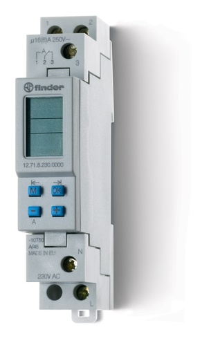 [FIN127182300000] FINDER HORLOGE HEBDOMADAIRE DIGITALE - - 1 INVERSEUR 16A 1 MODULE