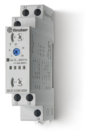 [FIN800102400000] FINDER RELAIS TEMPORISE MULTIFONCTIONS 16A 12- 240VAC/DC
