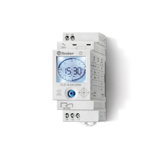 [FIN125182300000] FINDER HORLOGE HEBDOMADAIRE DIGITALE - - 1 INVERSEUR 16A NFC 2 MODULES