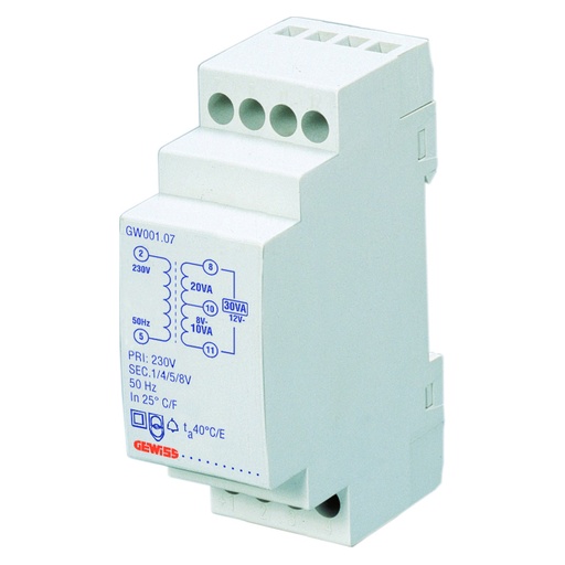 [GW96424] GEWISS TRANSFORMATEUR SONNERIE 12/24V 10VA 2M