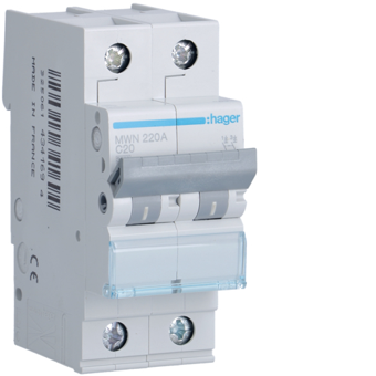 [HAGMWN220A] HAGER STROOMONDERBREKER  3KA - C - 2P - 20A - 2M  