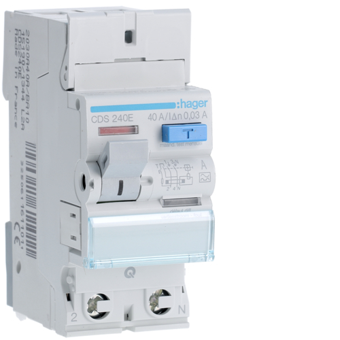 [HAGCDS240E] HAGER DIFFERENTIEELSCHAKELAAR 2P 40A 30MA TYPE A QC 