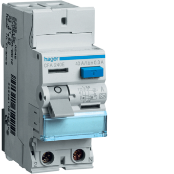 [HAGCFA240E] HAGER DIFFERENTIEELSCHAKELAAR 2P 40A 300MA TYPE A  