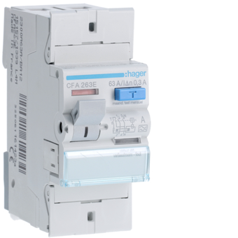 [HAGCFA263E] HAGER DIFFERENTIEELSCHAKELAAR 2P 63A 300MA TYPE A  