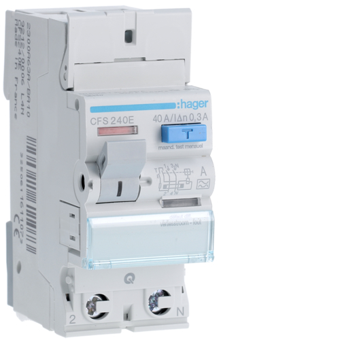 [HAGCFS240E] HAGER DIFFERENTIEELSCHAKELAAR 2P 40A 300MA TYPE A QC 
