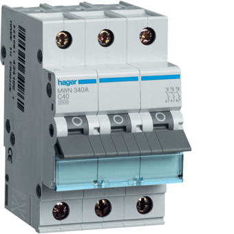 [HAGMWN340A] HAGER STROOMONDERBREKER  3KA - C - 3P - 40A - 3M  