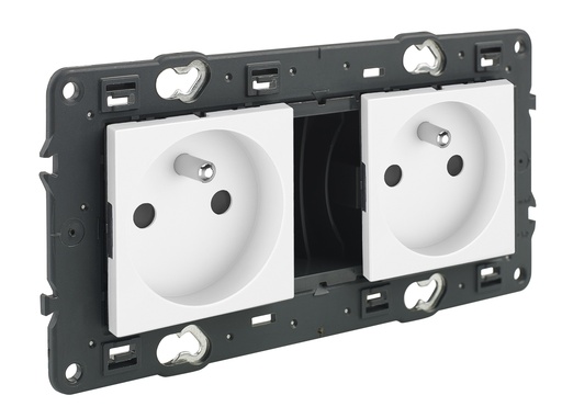 [LEG741522] LEGRAND VAL 2X2P+E SOCKET VOORBEDRAAD COMPLETE APP.B SCHROEFLANS