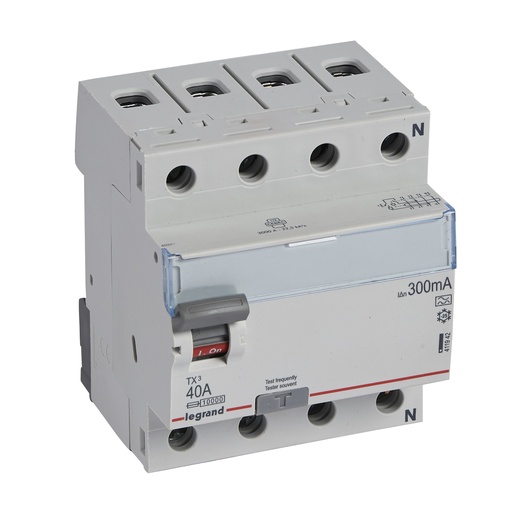 [LEG411942] LEGRAND INTER DIFF TX³ 4P 300MA 40A TYPE A - 4 MODULES
