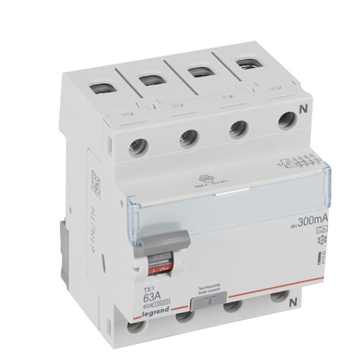[LEG411943] LEGRAND INTER DIFF TX³ 4P 300MA 63A TYPE A - 4 MODULES