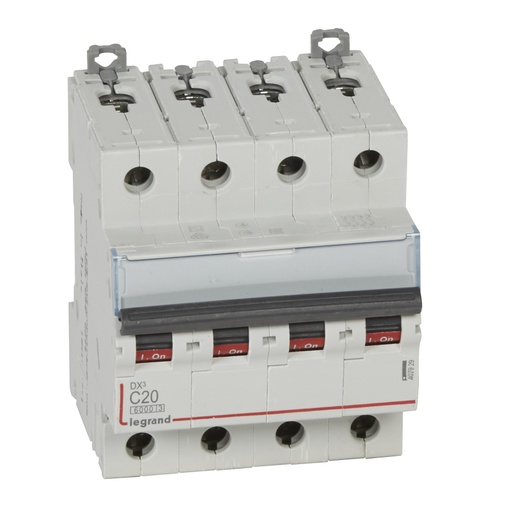 [LEG407929] LEGRAND STROOMONDERBREKER DX³ 6000A/10KA 4P C20 400V 4 MODUL ES